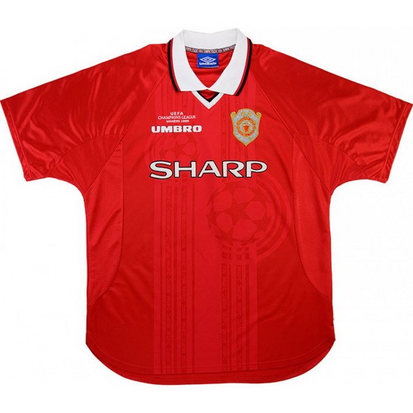 Camisetas Manchester United Primera equipo Retro 1999 2000 Rojo